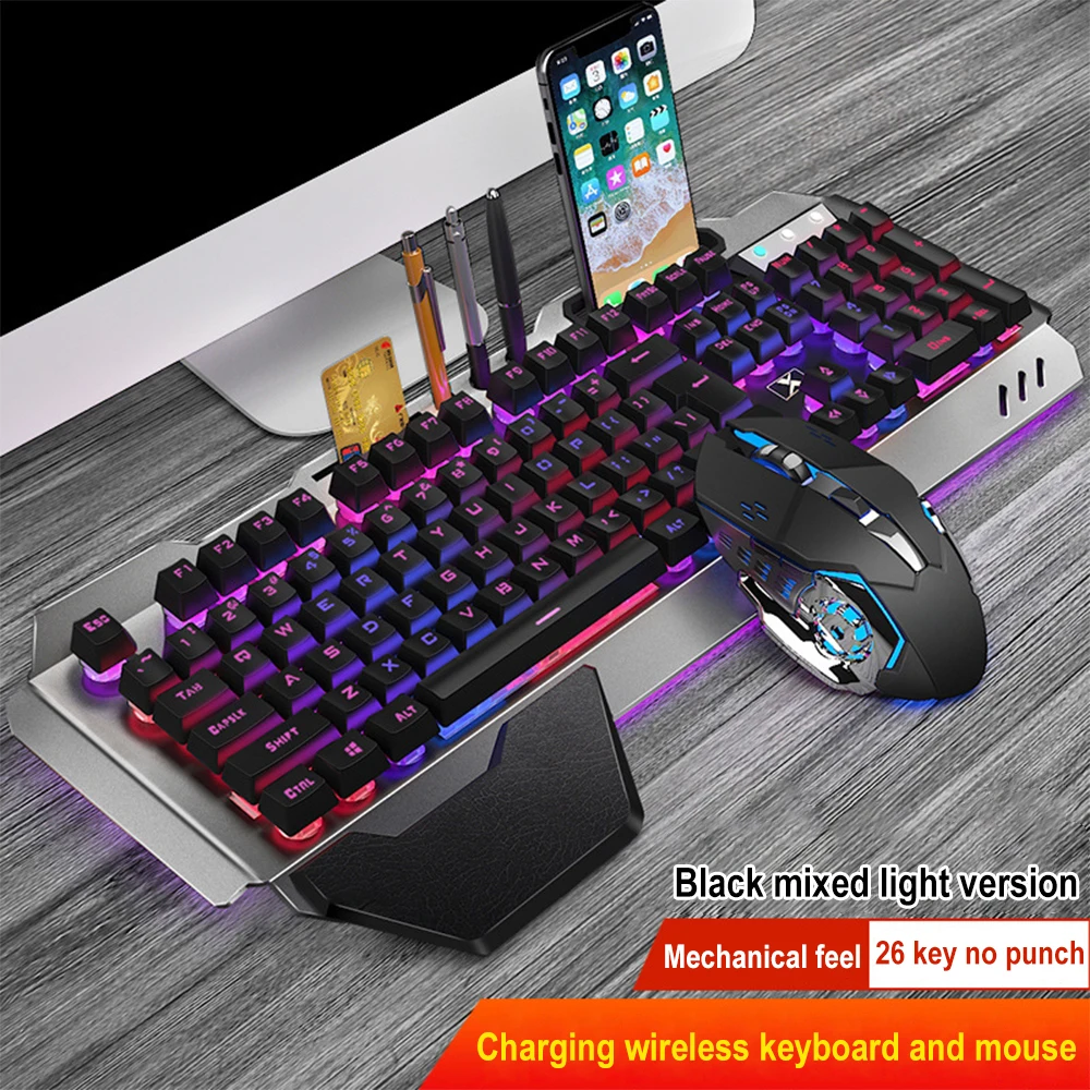 Gaming Keyboard Mechanical Wireless - Teclado y ratón inalámbricos K680 recargables,