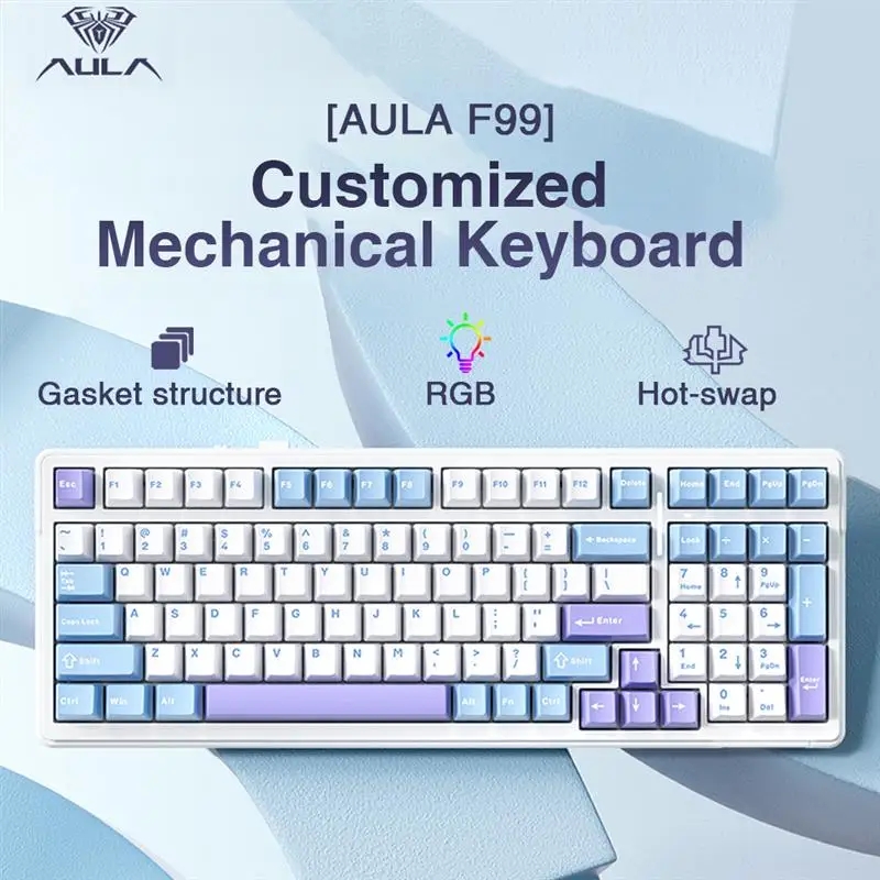 Gaming Keyboard Bundle - Aula F99 Teclado mecánico para juegos