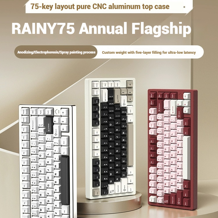 Gaming Keyboard Wireless - Teclado inalámbrico Bluetooth RAINY75 personalizado para