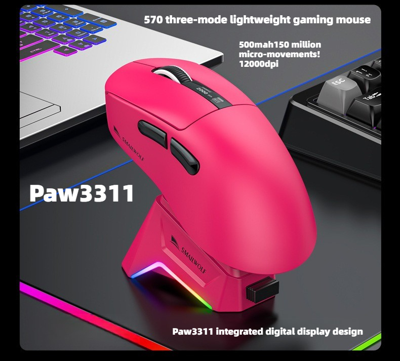 Gaming Keyboard 1 Hand - Ratón Inalámbrico Bluetooth para Juegos RS7,