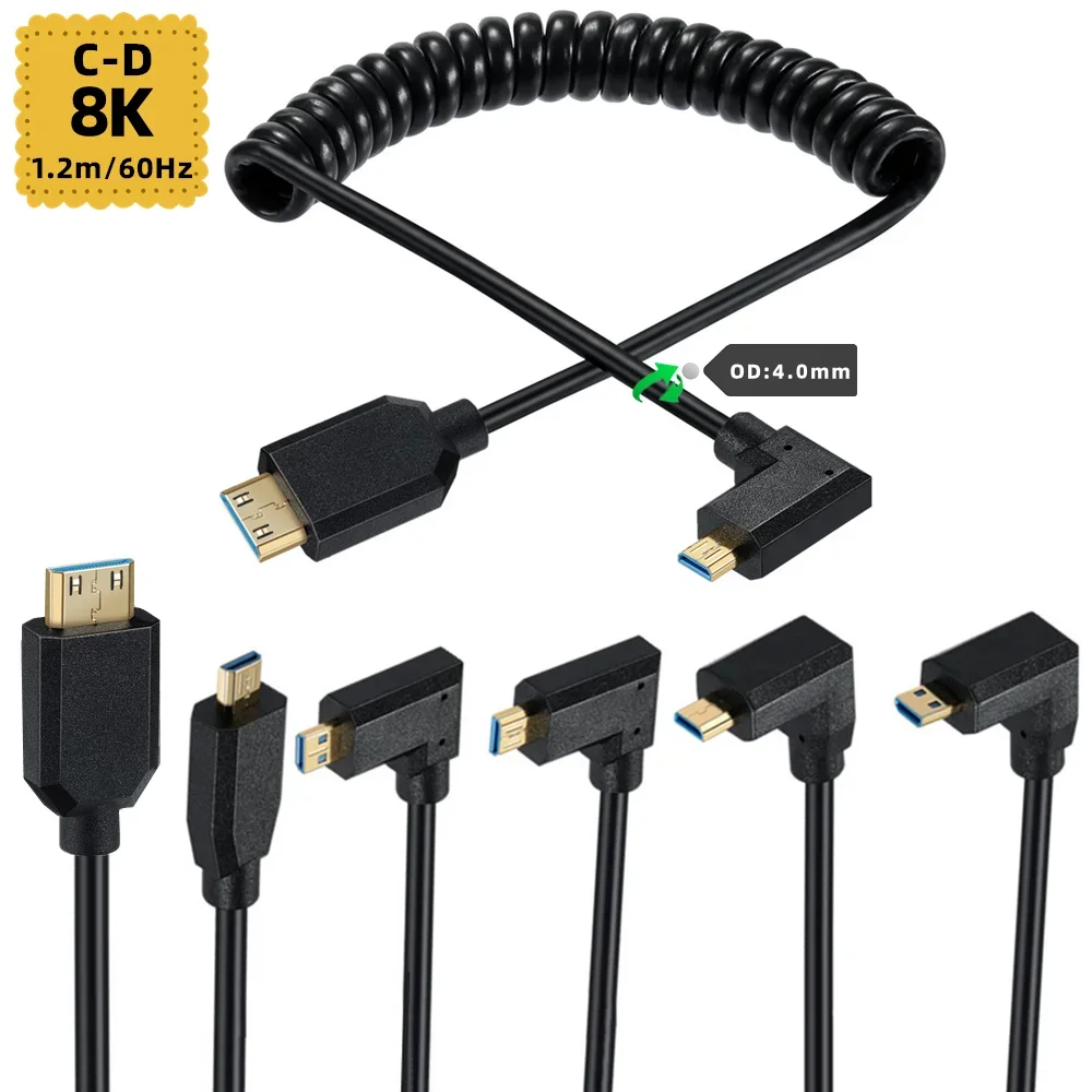Coiled Usb Cable - Cable adaptador en espiral Micro HDMI