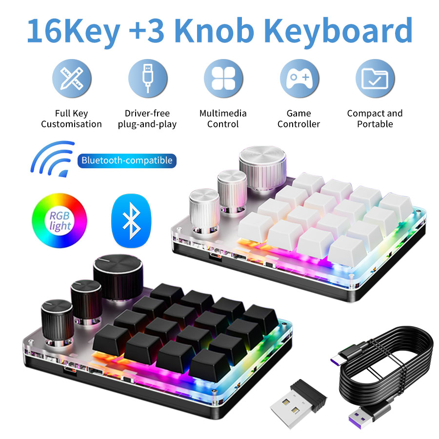 Gaming Keyboard Mechanical Wireless - Macro de programación inalámbrico por Bluetooth,