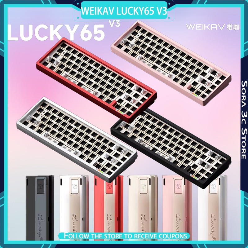 Gaming Keyboard Mechanical Wireless - WEIKAV Lucky65 V3 Teclado mecánico de