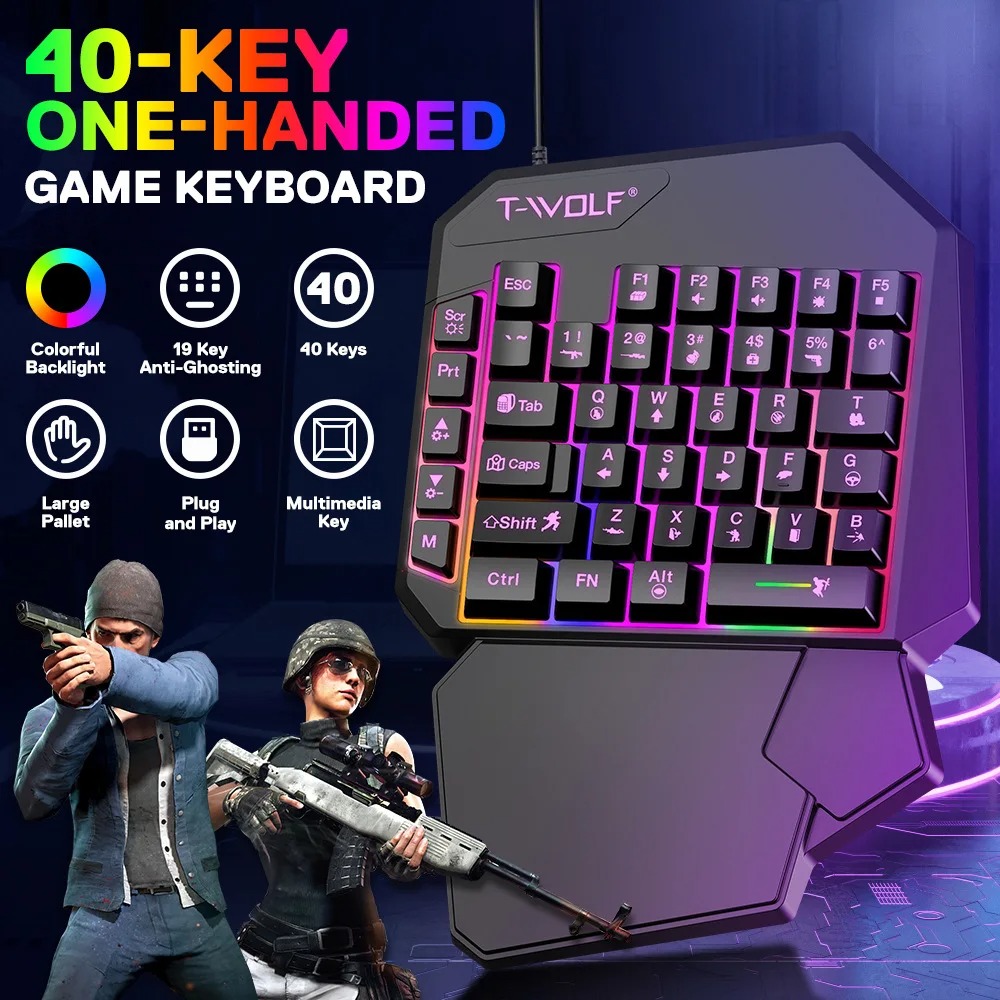 Combo de Teclado y Ratón para  - Gaming Keyboard 1 Hand reseña y precio