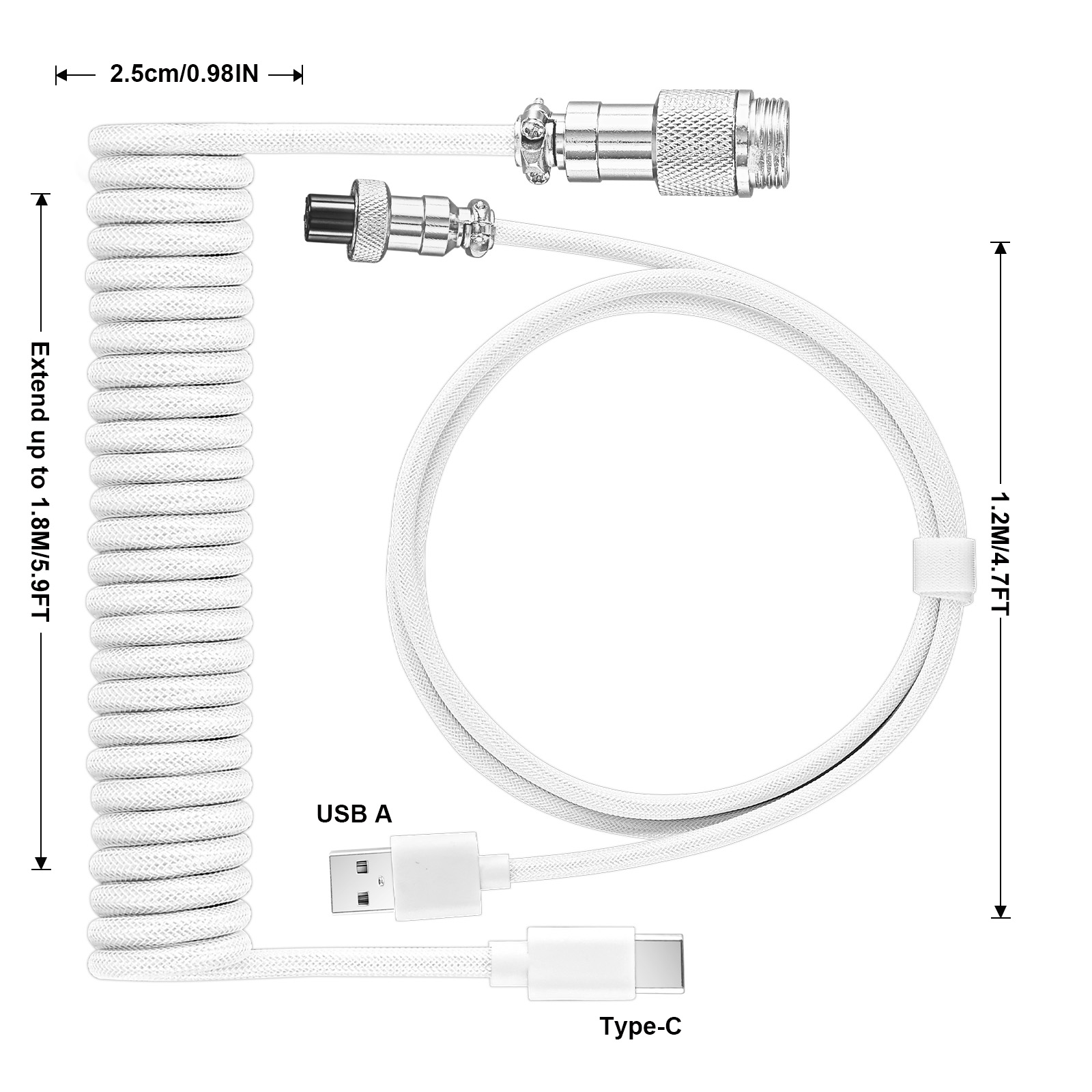 Cable en espiral para teclado  - Coiled Usb Cable reseña y precio