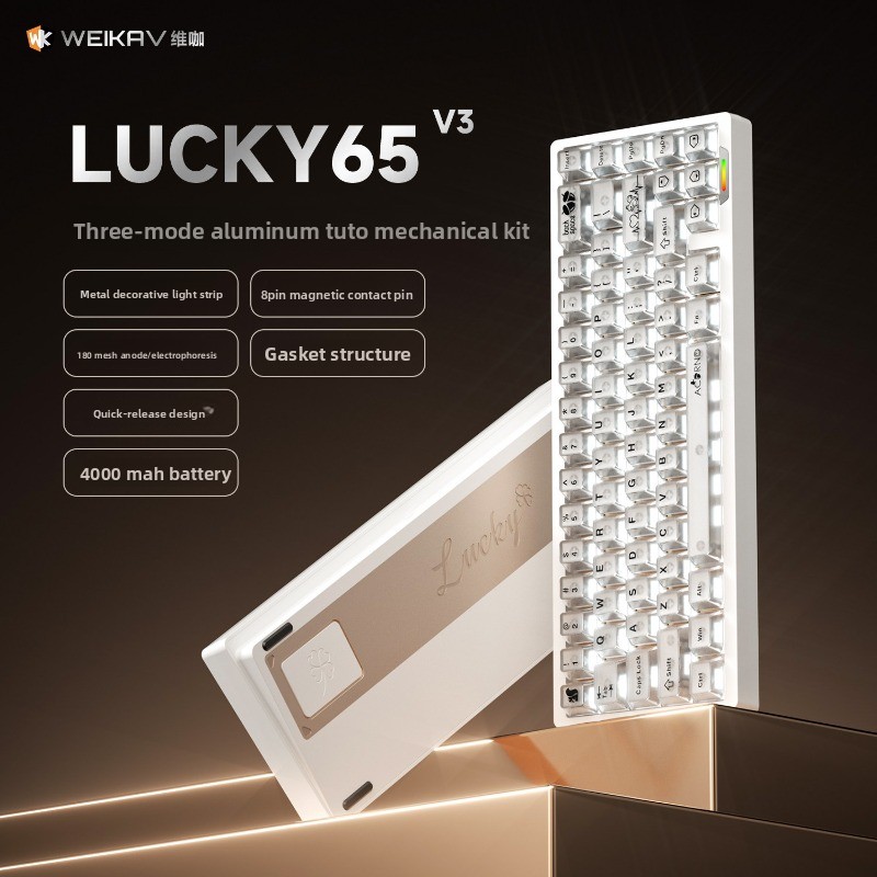 WEIKAV Lucky65 V3 Teclado mecá - Gaming Keyboard Mechanical Wireless reseña y precio