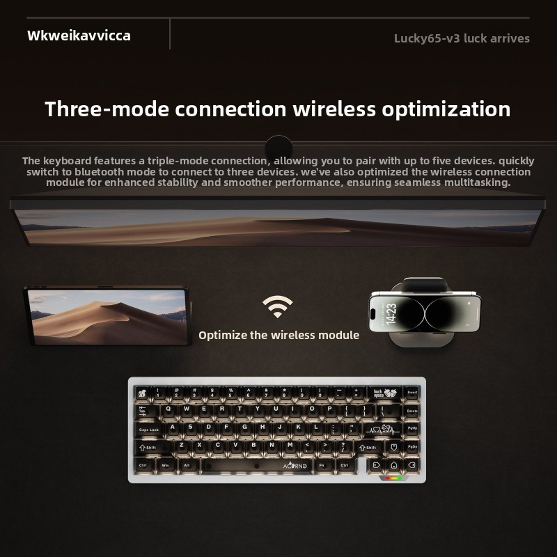 WEIKAV Lucky65 V3 Teclado mecá - Gaming Keyboard Mechanical Wireless reseña y precio